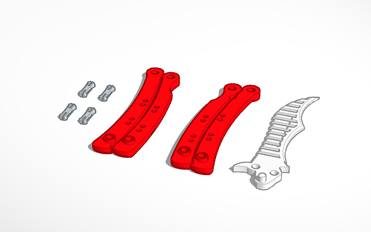 Download Butterfly Knife Comb Tinkercad