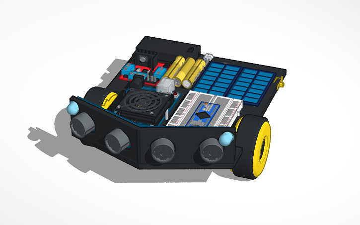 3D design Copy of OBSTACLE AVOIDER ROBOT ARDUINO SHADOWLESS | Tinkercad