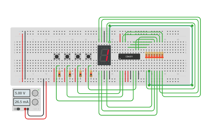 Circuit Design Cd4511 7 Segment Decoder Circuit Tinkercad 0702