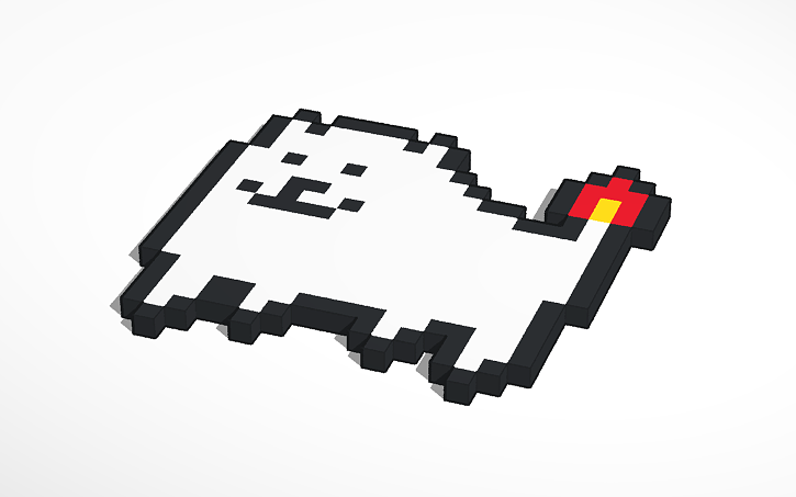 3D design Undertale pixel art-Annoying dog bomb | Tinkercad