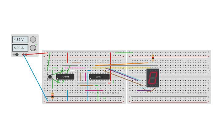 Circuit Design Contador 0 A 9 Tinkercad