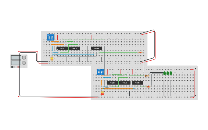 Circuit design Sumador 2 Bits | Tinkercad