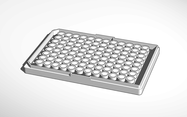 3D design bottom of 96 well plate | Tinkercad
