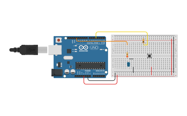 Circuit design Arduino physical INPUT_PULLDOWN | Tinkercad