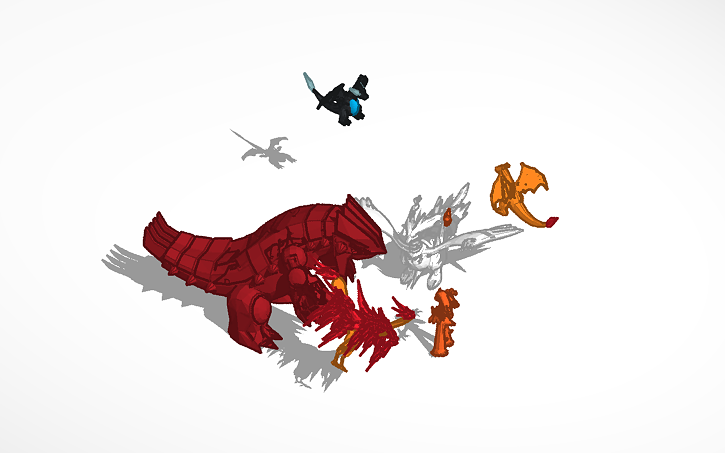 Mega Charizard X Vs Mega Charizard Y Vs Victini Vs Groudon Vs Moltres Vs Reshiram Tinkercad