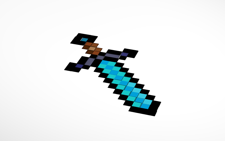 Ben G Galileo Minecraft Challenge 2d Diamond Sword Tinkercad Ben G Galileo Minecraft Challenge 2d Diamond Sword Tinkercad