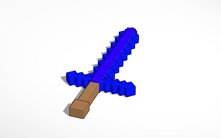 Minecraft Enchanted Diamond Sword Tinkercad