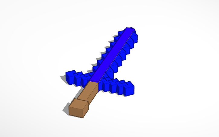 Minecraft Enchanted Diamond Sword Tinkercad Minecraft Enchanted Diamond Sword Tinkercad