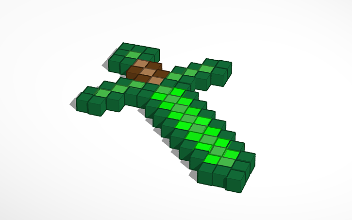 Minecraft Emerald Sword Tinkercad