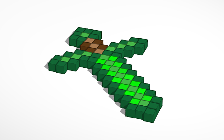 Minecraft Emerald Sword Tinkercad Minecraft Emerald Sword Tinkercad