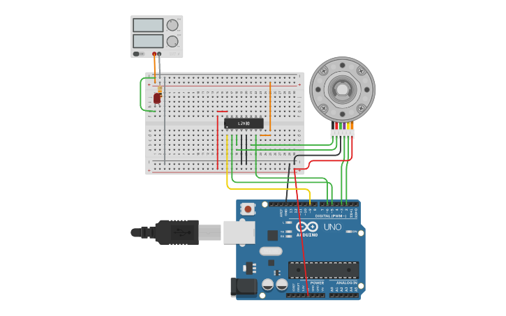 Circuit design DC Motor (Encoder) | Tinkercad