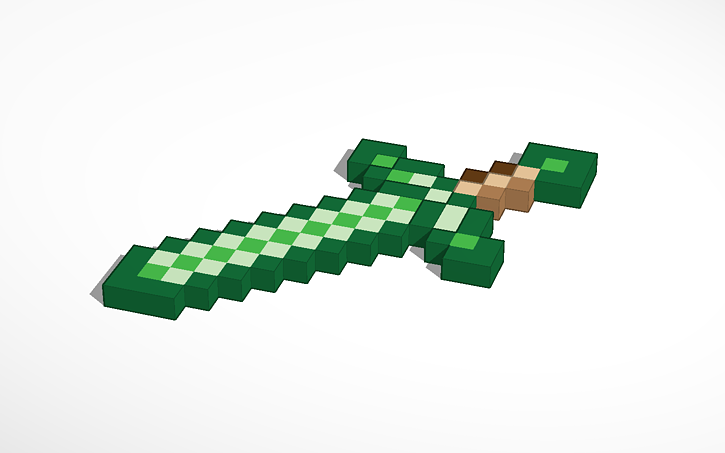Minecraft Emerald Sword Tinkercad Minecraft Emerald Sword Tinkercad