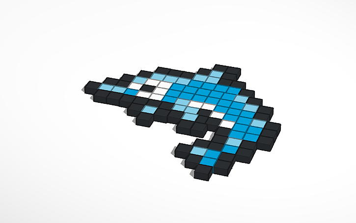 3D design Dolphin Pixel Art | Tinkercad