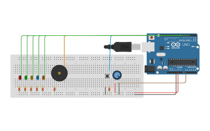 Circuit design Luces Navidad | Tinkercad