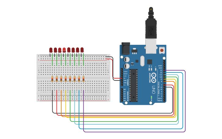 Circuit design Exercise 03. Running Light v03 | Tinkercad