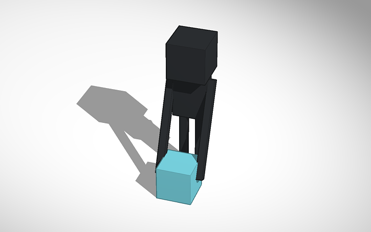 3D design Minecraft Enderman Holding A Diamond Block | Tinkercad