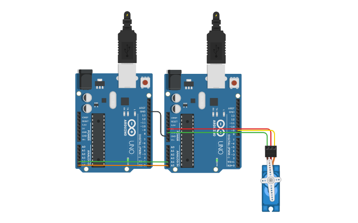 Circuit design Comunicación i2c | Tinkercad