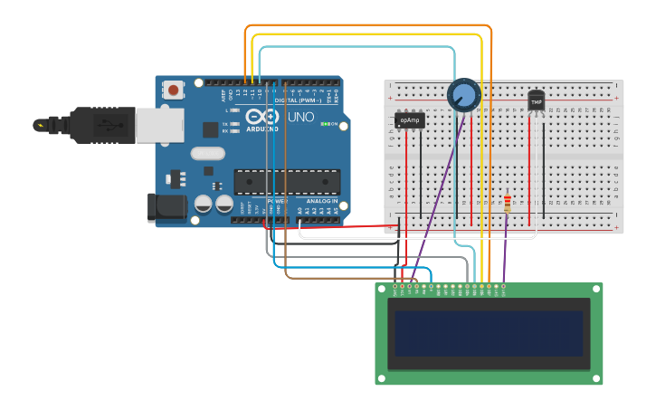 Circuit design TMP36 | Tinkercad