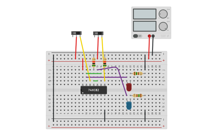 Circuit design FLIP FLOP RS | Tinkercad