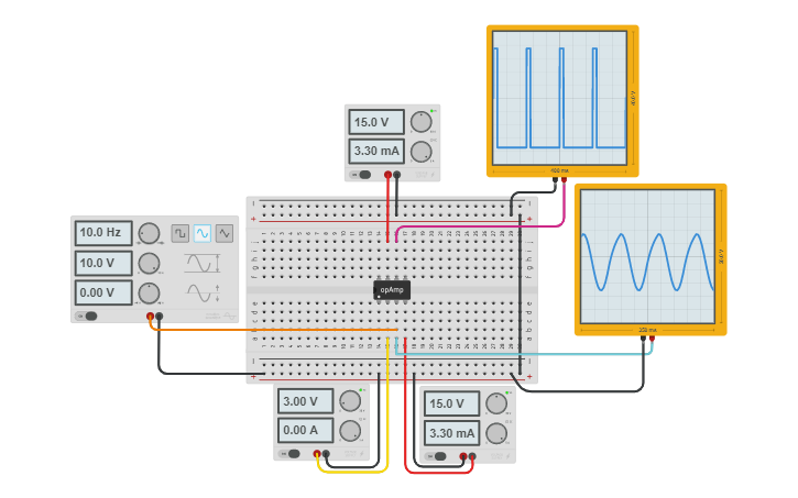 Circuit design Comparator Op-Amp | Tinkercad