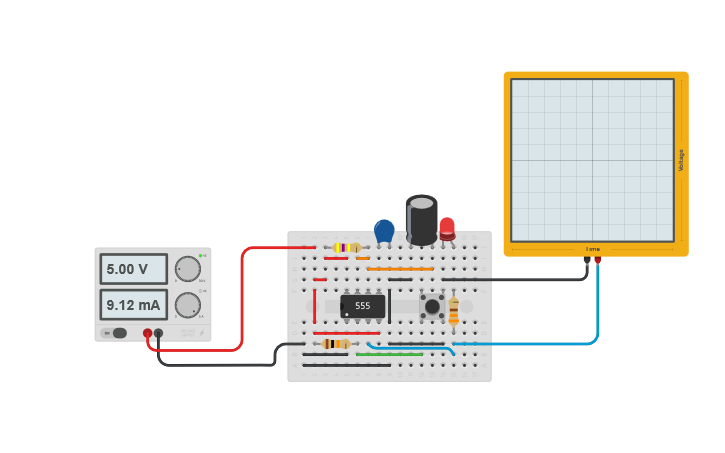 Circuit design Monostable Multivibrator with 555. | Tinkercad