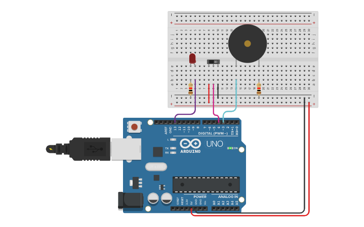 Circuit design Piezo | Tinkercad