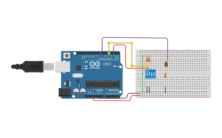 Circuit design Compuerta XOR Arduino F.E.L.D | Tinkercad