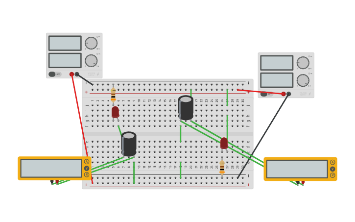 Circuit design Capacitor in Parallel and series | Tinkercad