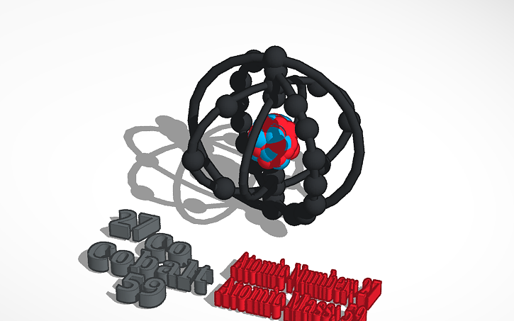 Atom Model For Cobalt Tinkercad