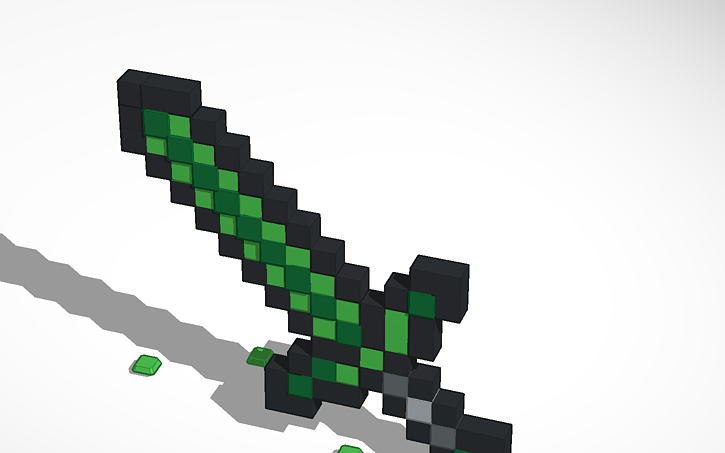 Emerald Sword Minecraft Tinkercad Emerald Sword Minecraft Tinkercad