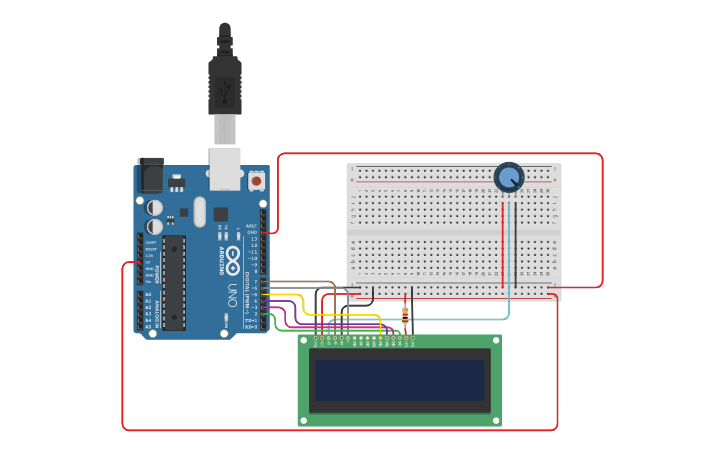 Circuit design LCD Modulo Terminado | Tinkercad