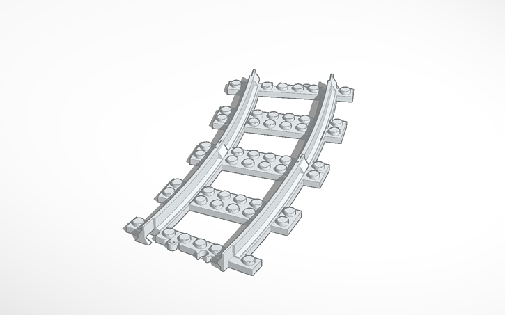 3D design Lego Train Track curved large Radius: twice as long | Tinkercad