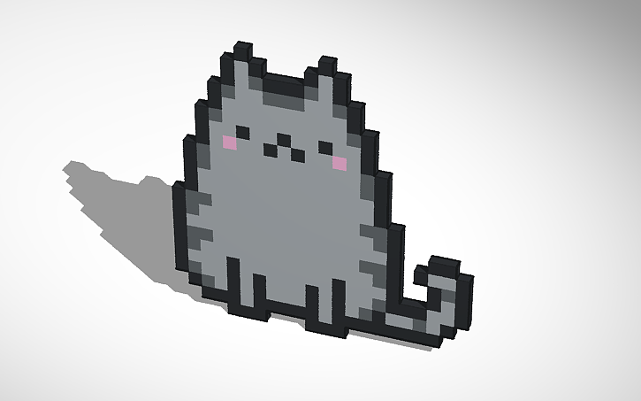 3d Design Meaaw A Kitty Cat Pixel Art 