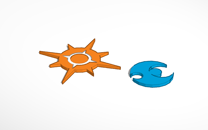 Pokemon Sun And Moon Logo Tinkercad