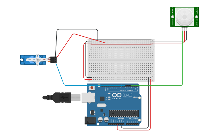 Circuit design sensor infrarojo | Tinkercad