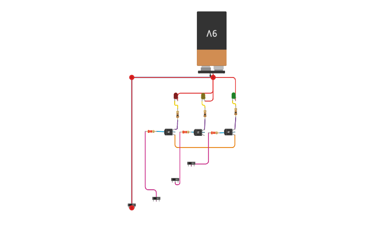 Circuit design Water Level Indicator Using Simple Transistors | Tinkercad